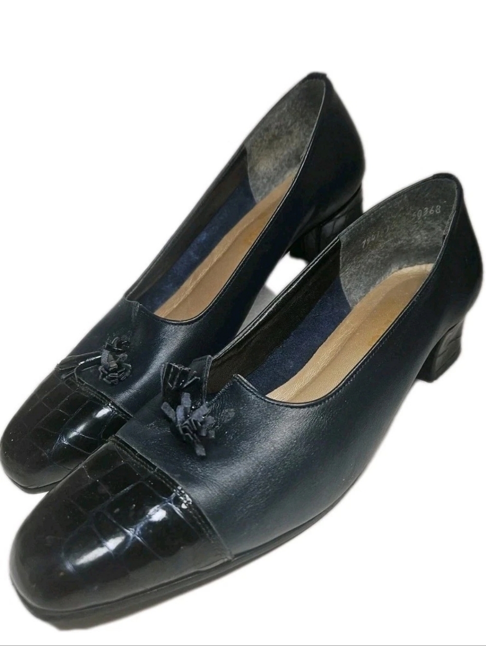 Tassle Pump California Magdesians Blk Women Sz10 USA Office WorkY2k Boho[5E